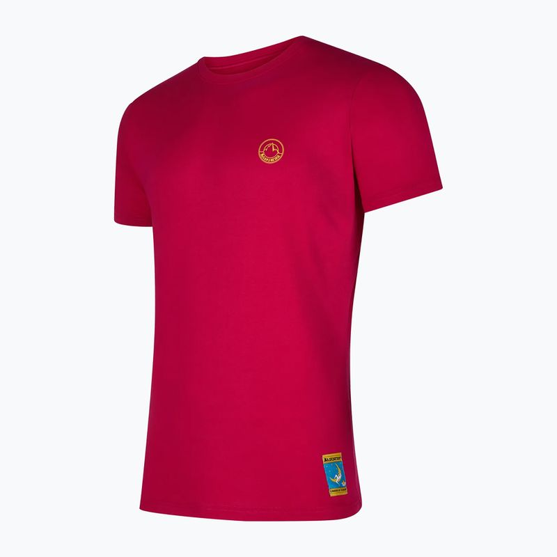 La Sportiva men's Climbing on the Moon fucsia/giallo T-shirt
