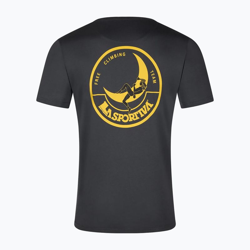 La Sportiva men's Climbing on the Moon carbon/giallo T-shirt 2