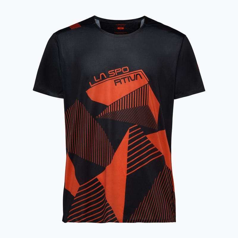 Men's La Sportiva Comp climbing shirt black/cherry tomato