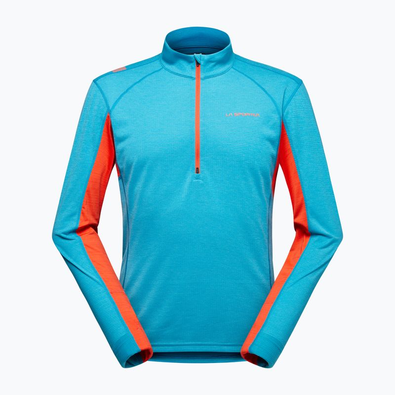 Men's La Sportiva Swift Longsleeve sweatshirt tropical blue/ cherry tomato