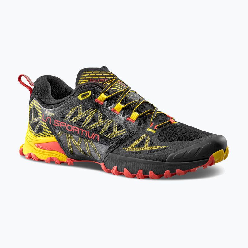 Men's La Sportiva Bushido III GTX black/ yellow running shoe 8