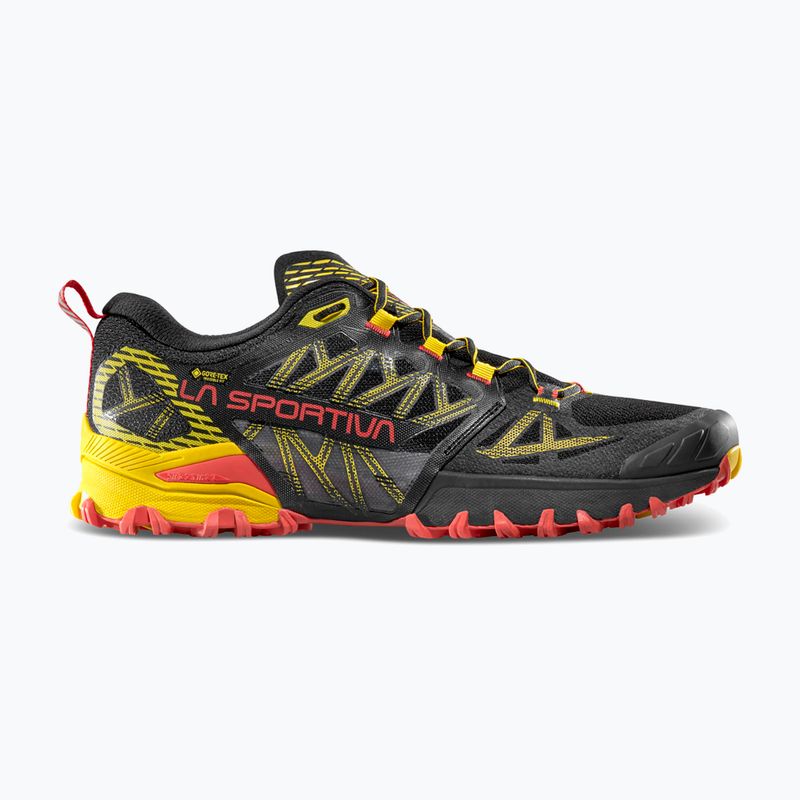 Men's La Sportiva Bushido III GTX black/ yellow running shoe 9