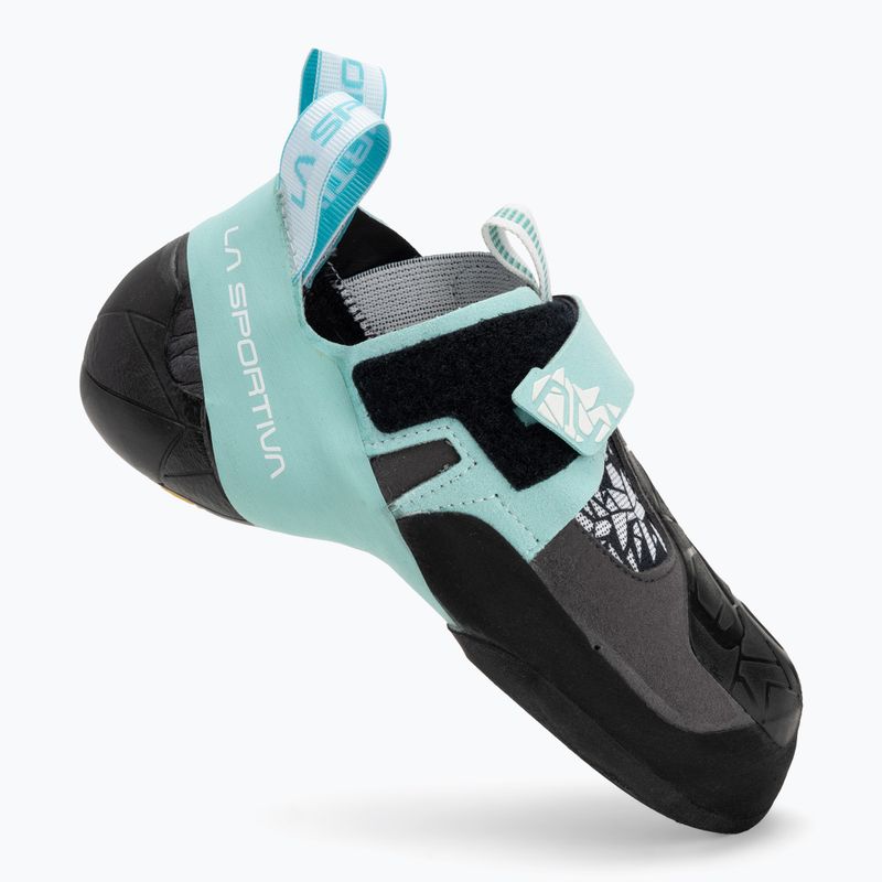 La Sportiva Skwama Vegan carbon / turquoise women's climbing shoe 2