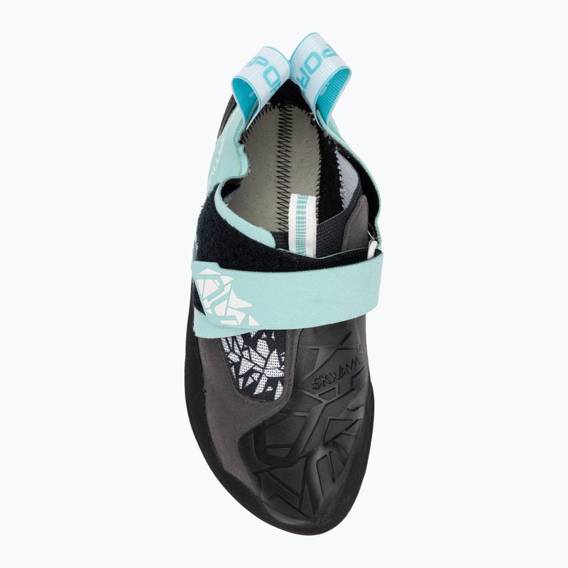 La Sportiva Skwama Vegan carbon / turquoise women's climbing shoe 5