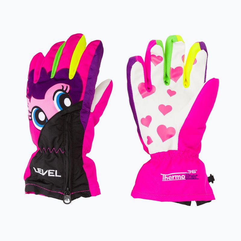 Level Lucky children's ski gloves pink 4146