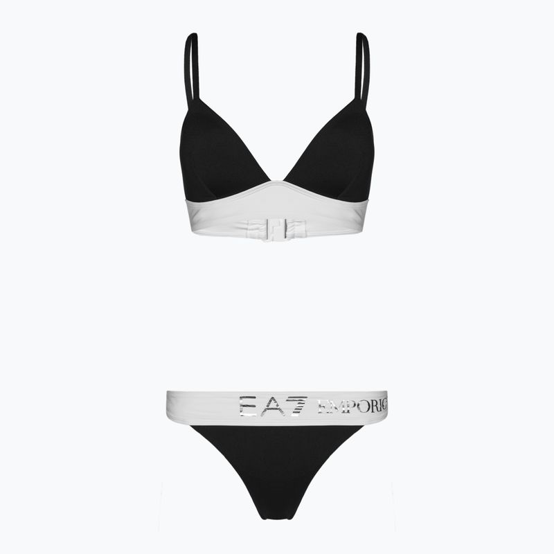 Women's two-piece swimsuit EA7 Emporio Armani Water Sports BW Maxi Logo bianco/nero