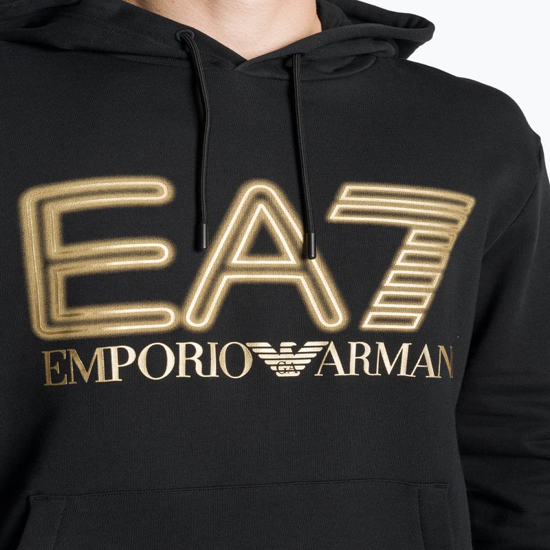 Men's EA7 Emporio Armani Train Logo Series Oversize Logo Hoodie Coft black 3