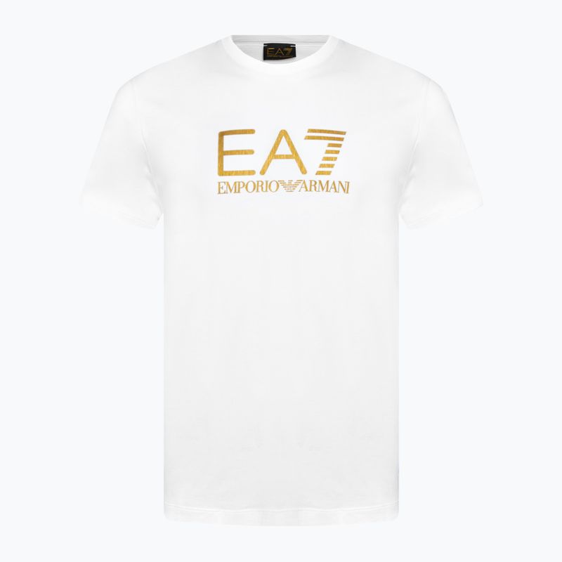 Men's EA7 Emporio Armani Train Gold Label Tee Pima Big Logo white