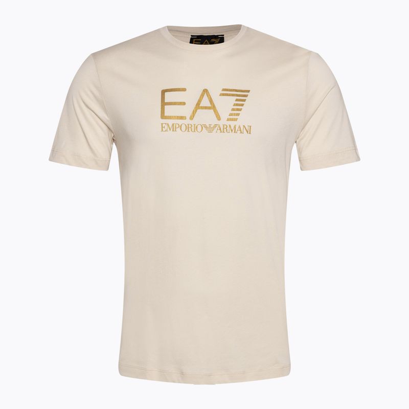 Men's EA7 Emporio Armani Train Gold Label Tee Pima Big Logo rainy day T-shirt