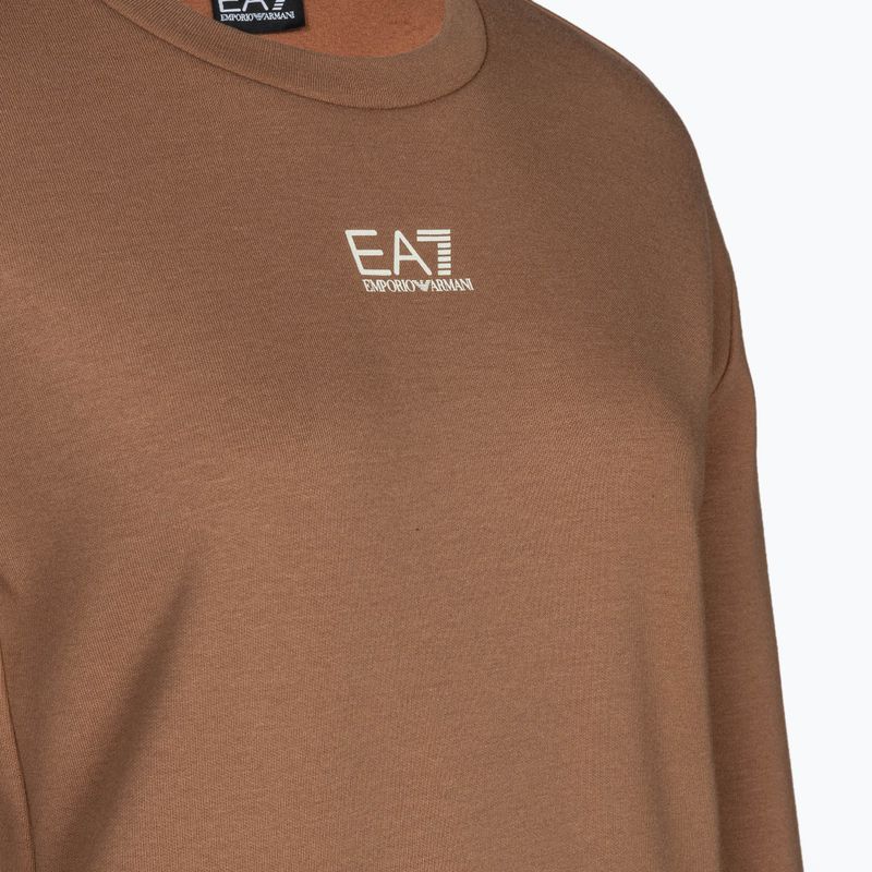 Women's EA7 Emporio Armani Train Logo Series T-Top Essential tan sweatshirt 3