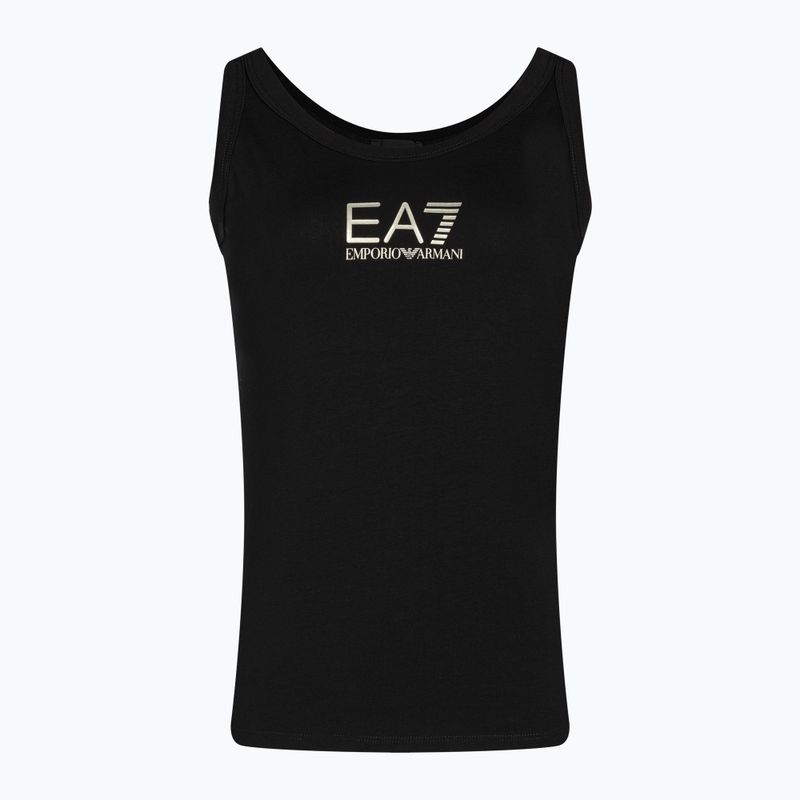 Women's tank top EA7 Emporio Armani Train Shiny black/logo light gold