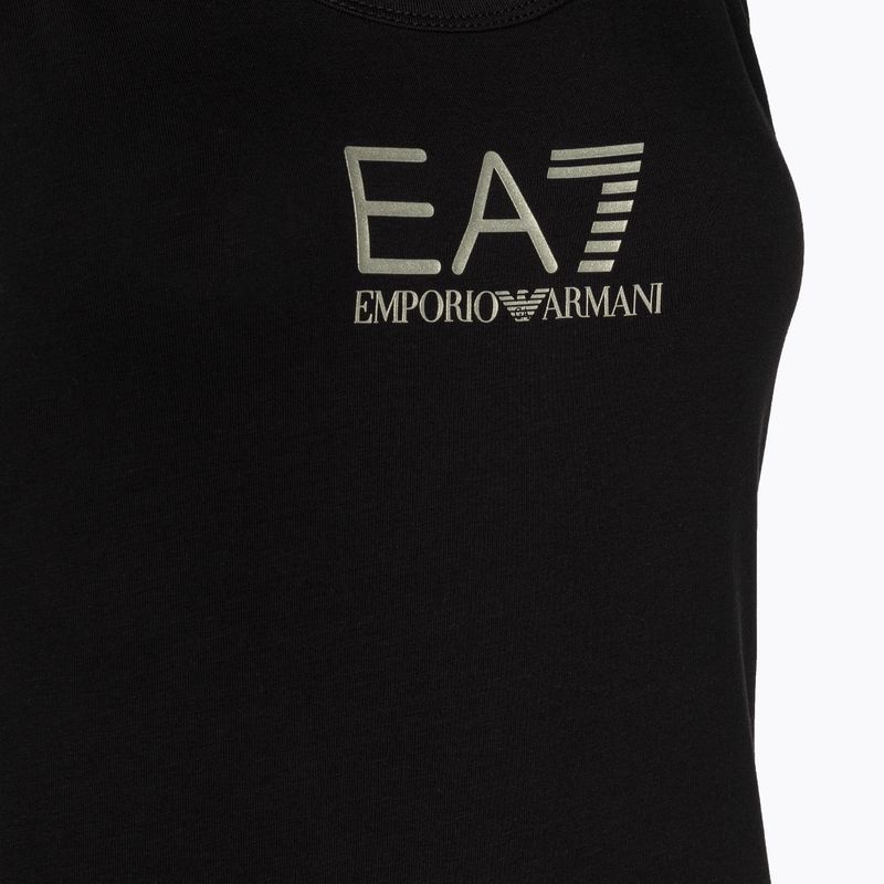 Women's tank top EA7 Emporio Armani Train Shiny black/logo light gold 3