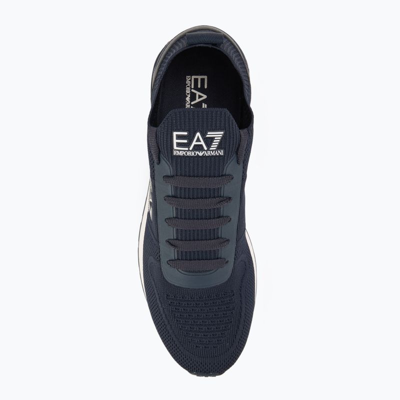 EA7 Emporio Armani Black & White Legacy Knit navy blazer/white shoes 5