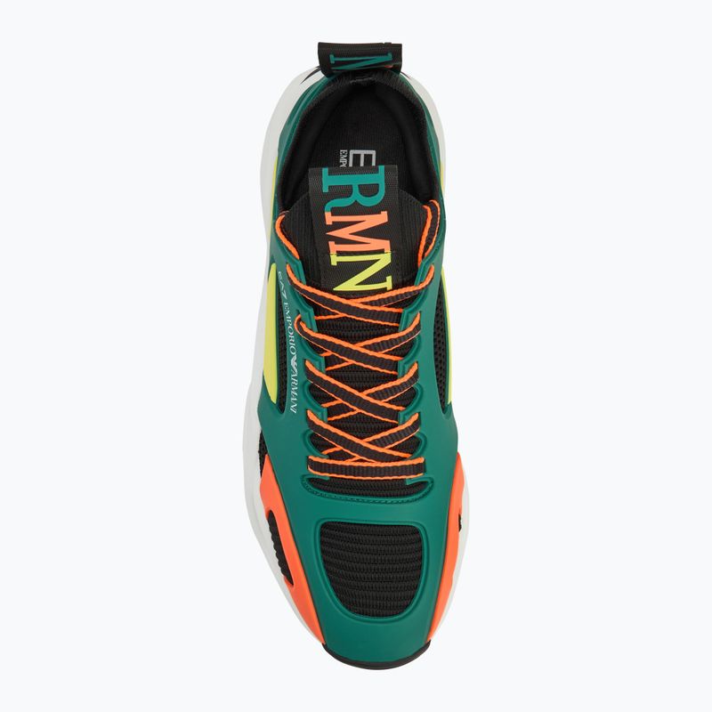 EA7 Emporio Armani Infinity Cage black/ evergreen/ orange fluo shoes 5