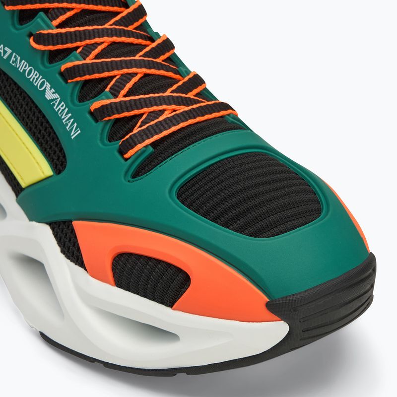 EA7 Emporio Armani Infinity Cage black/ evergreen/ orange fluo shoes 7