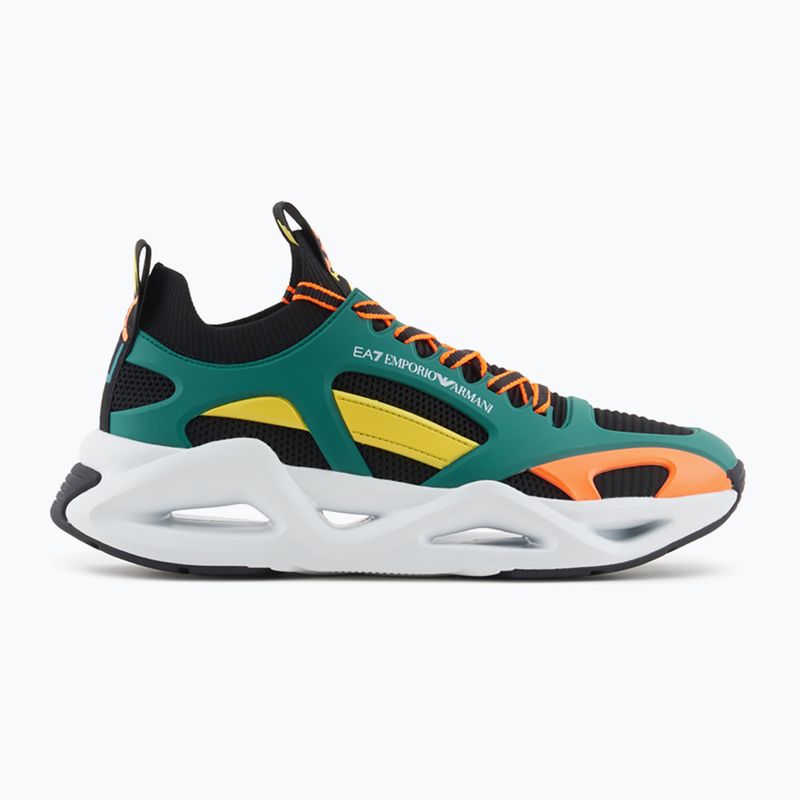 EA7 Emporio Armani Infinity Cage black/ evergreen/ orange fluo shoes 9