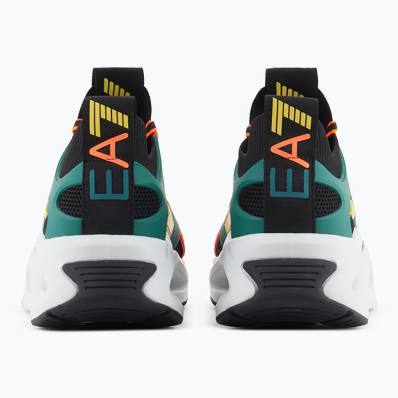 EA7 Emporio Armani Infinity Cage black/ evergreen/ orange fluo shoes 10