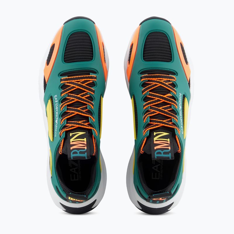 EA7 Emporio Armani Infinity Cage black/ evergreen/ orange fluo shoes 12