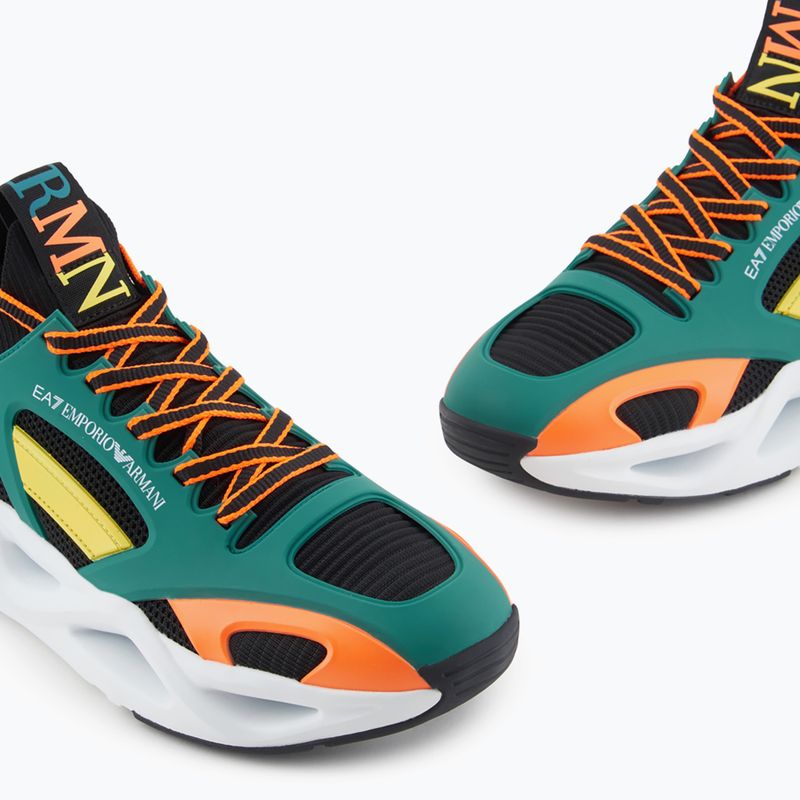 EA7 Emporio Armani Infinity Cage black/ evergreen/ orange fluo shoes 13