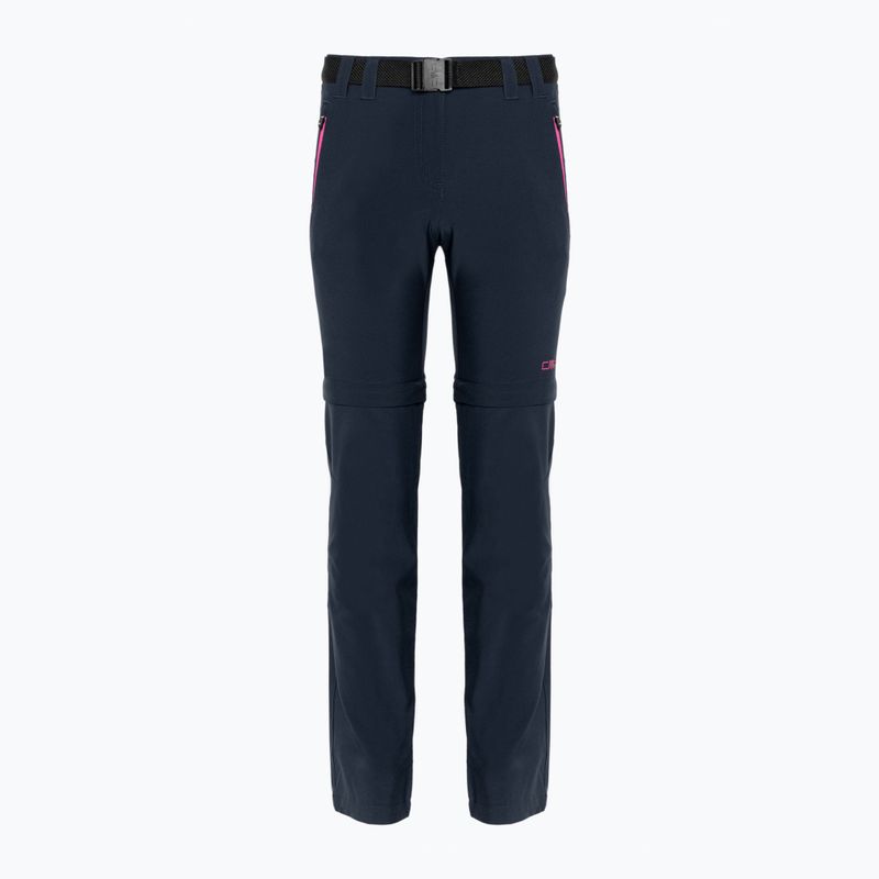 CMP children's trekking trousers Zip Off blue/fuxia