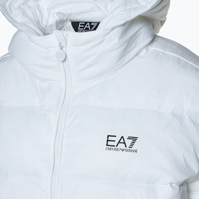 Women's EA7 Emporio Armani Train Shiny ECO Extra Padded Bomber Jacket white 3