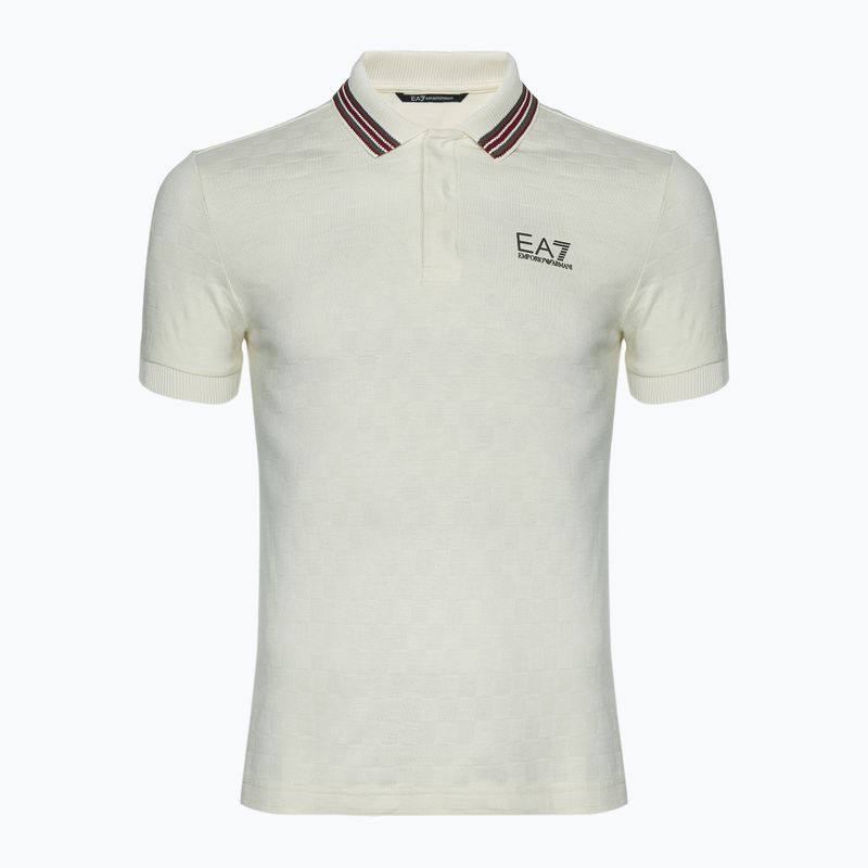 Men's EA7 Emporio Armani Golf Pro Polo Check silver birch T-shirt
