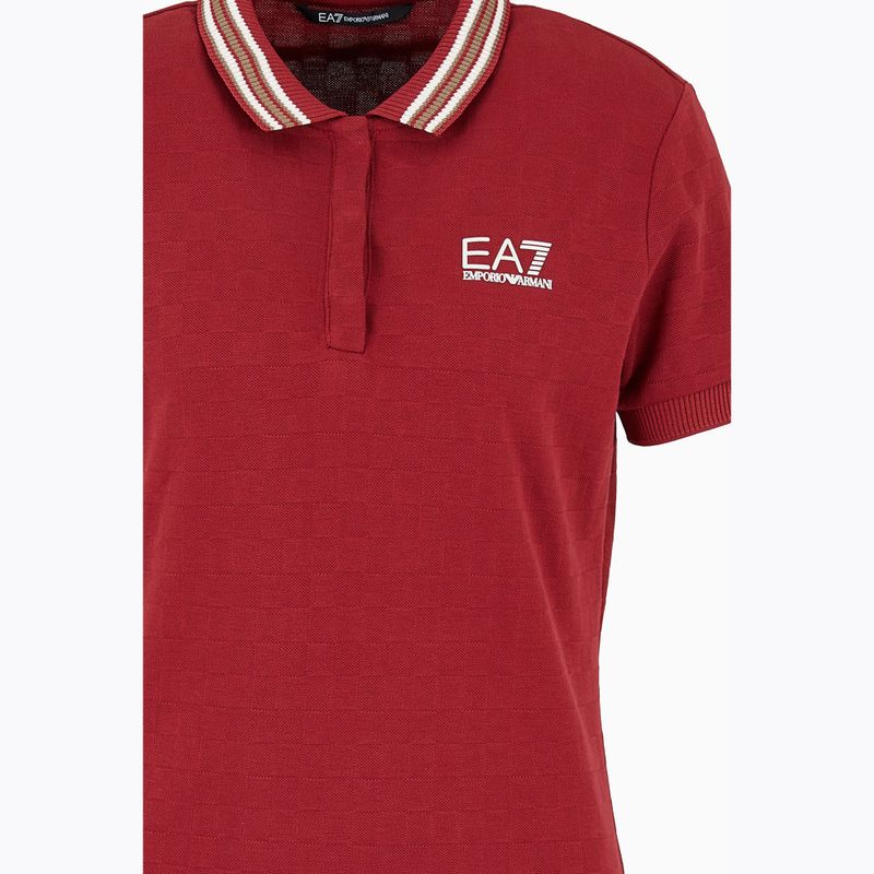 Women's EA7 Emporio Armani Golf Pro Polo Damier syrah shirt 7