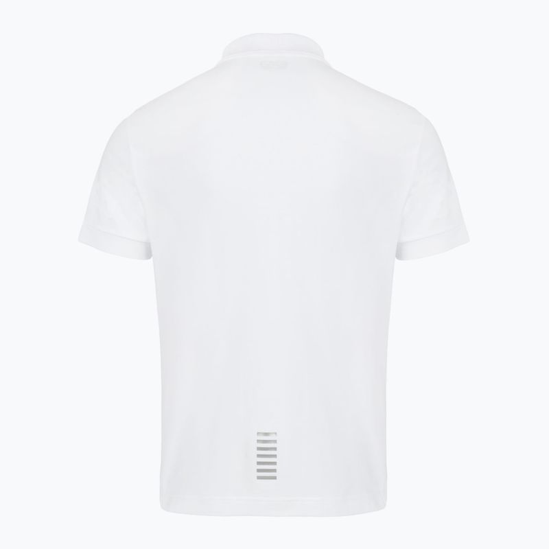 Men's EA7 Emporio Armani Core Identity Polo Shirt white / silver logo 2