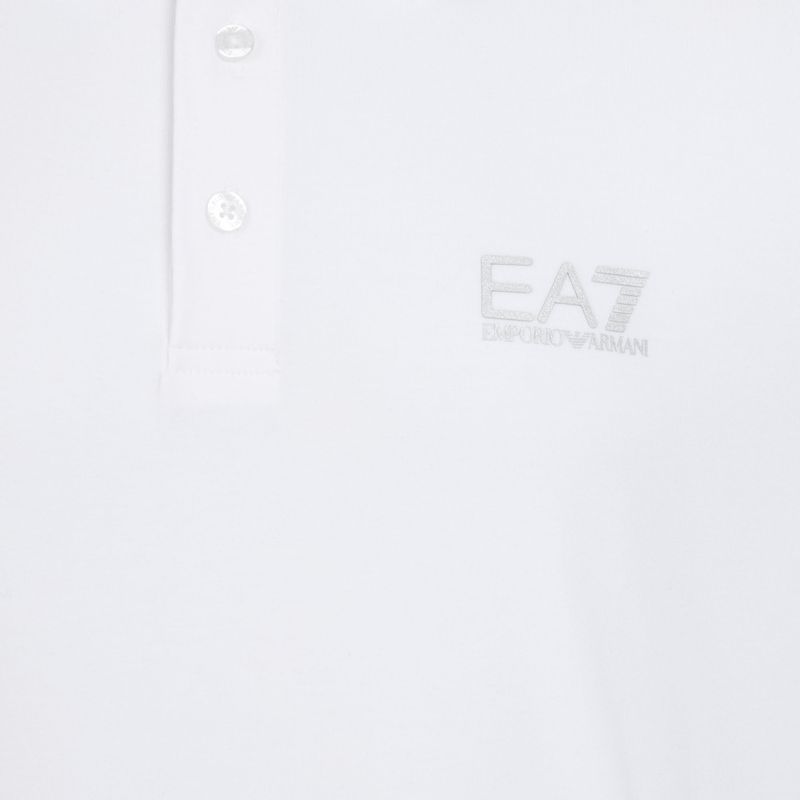 Men's EA7 Emporio Armani Core Identity Polo Shirt white / silver logo 3