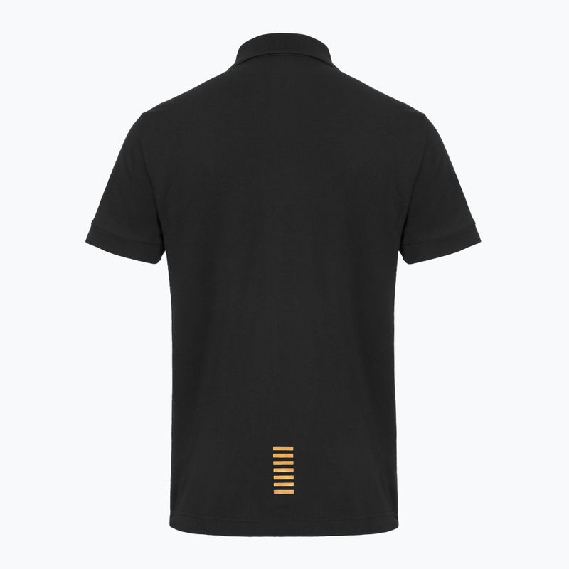 Men's EA7 Emporio Armani Core Identity Polo shirt black / gold logo 2