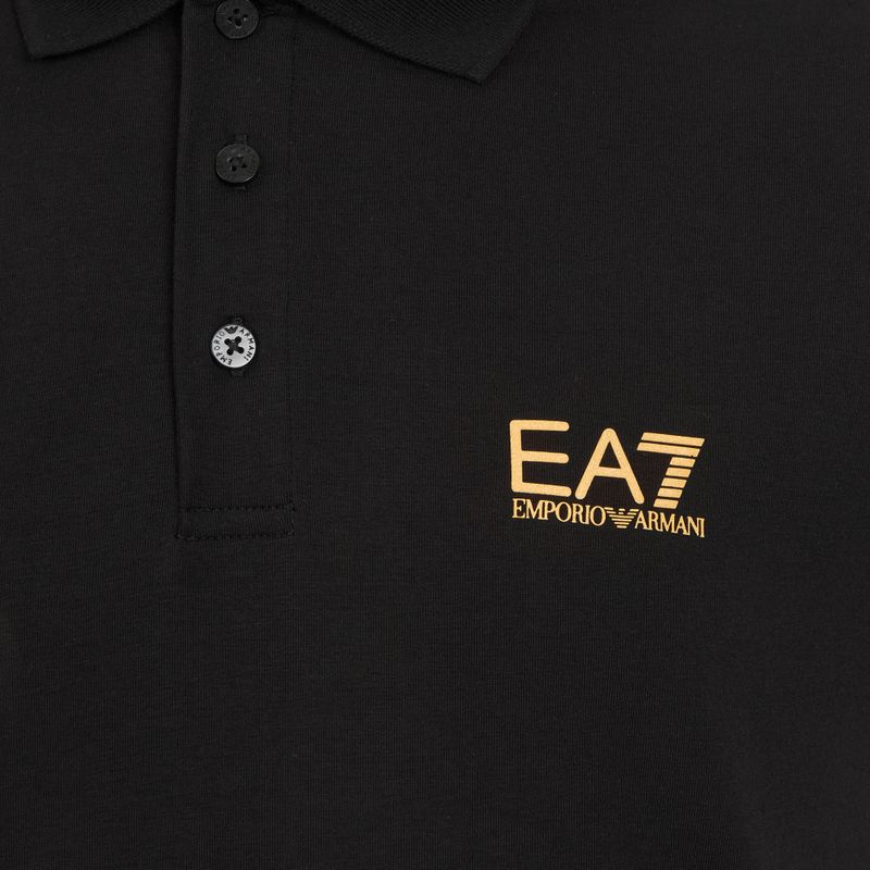 Men's EA7 Emporio Armani Core Identity Polo shirt black / gold logo 3