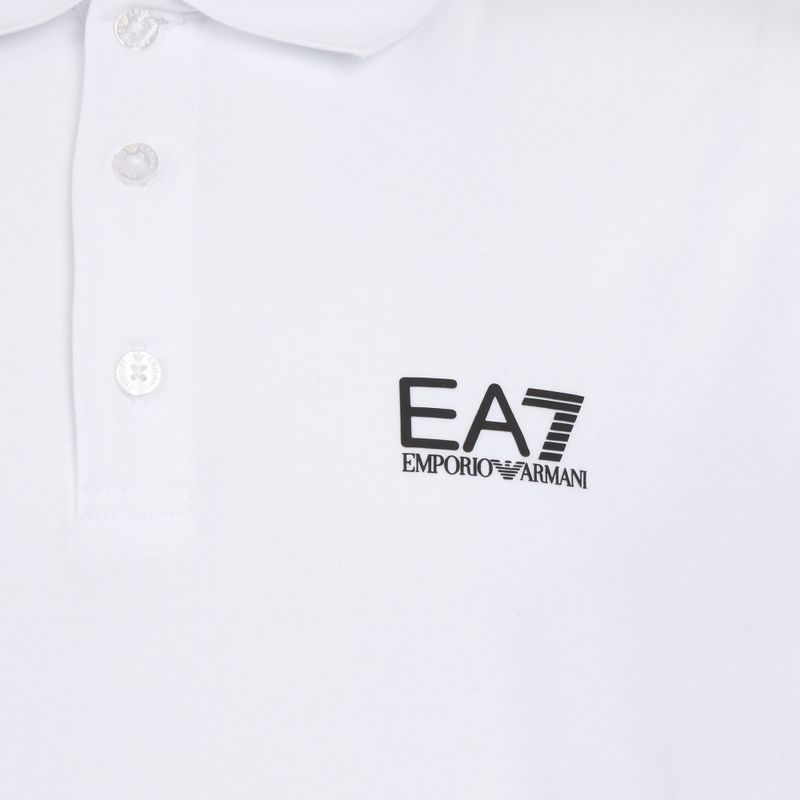 Men's EA7 Emporio Armani Core Identity Polo Shirt white 3
