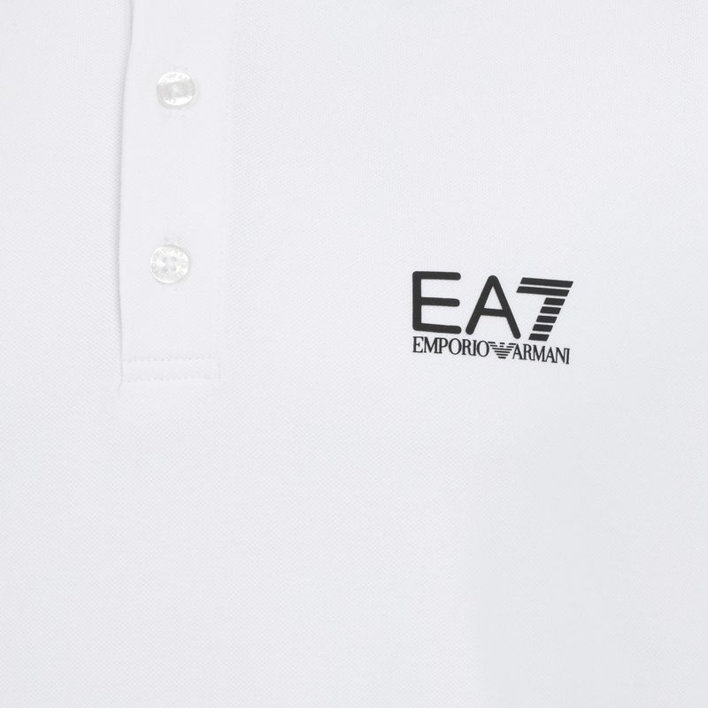 Men's EA7 Emporio Armani Core Identity Piqué Polo Shirt white 3