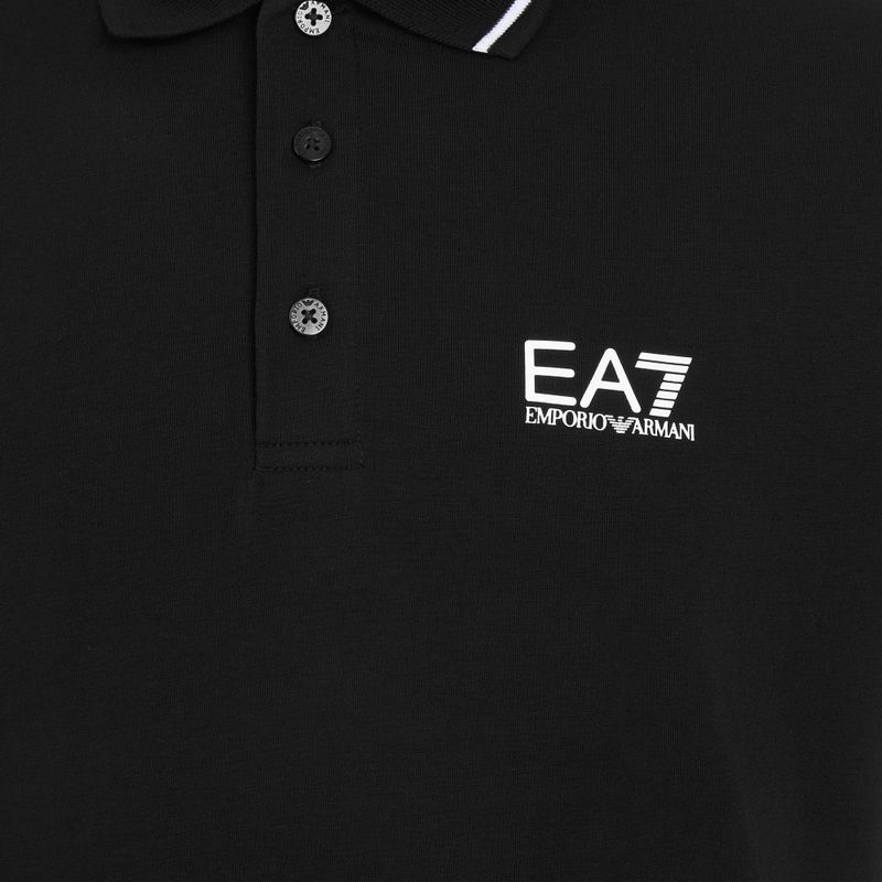 Men's EA7 Emporio Armani Core Identity Piqué Polo Shirt black 3