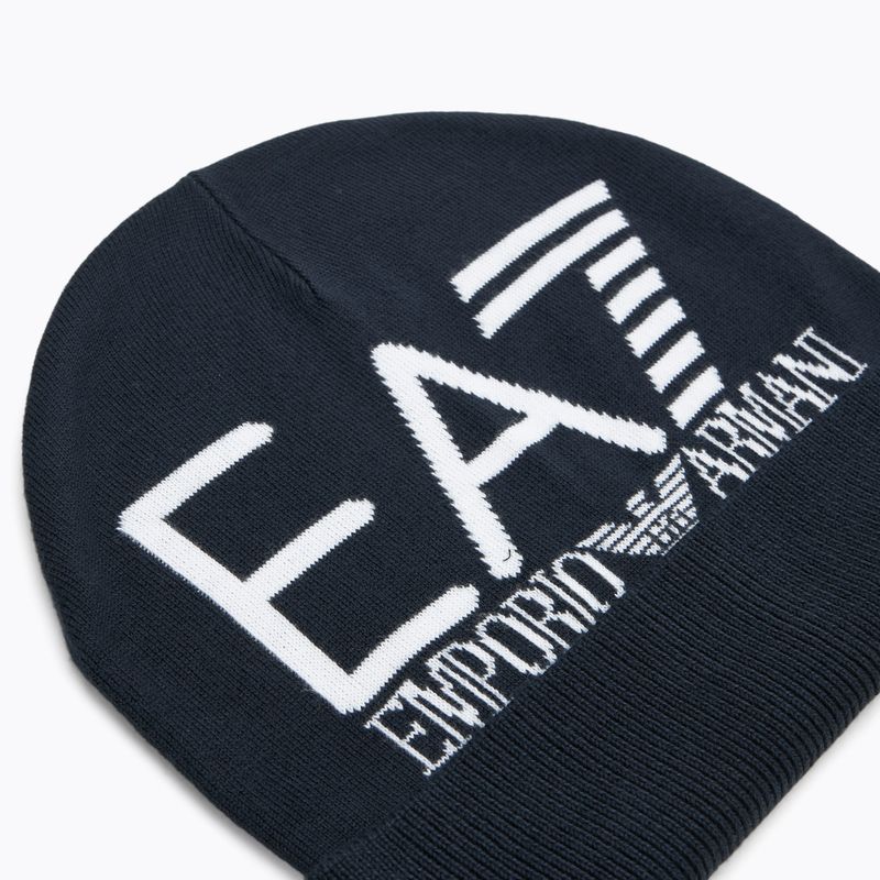 Winter hat EA7 Emporio Armani Mountain Visibility Beanie blue / white 3