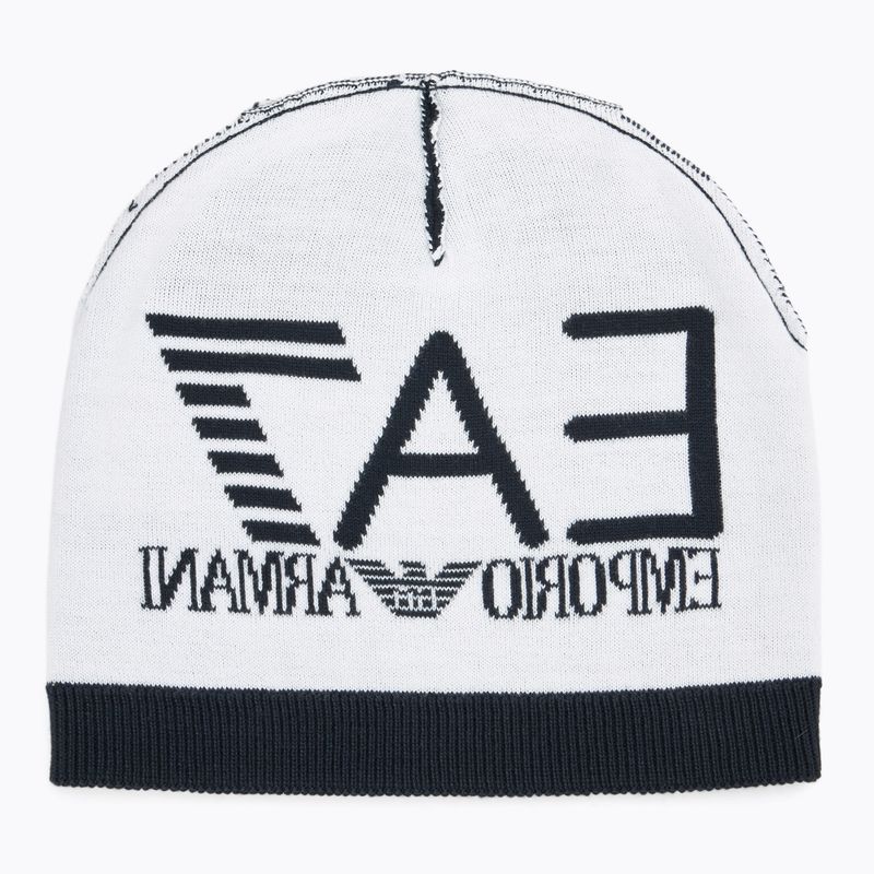 Winter hat EA7 Emporio Armani Mountain Visibility Beanie blue / white 4
