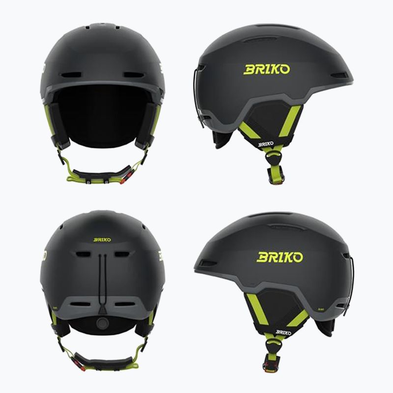 Ski helmet Briko Aran matt shark gray/light gray/electric lime 10
