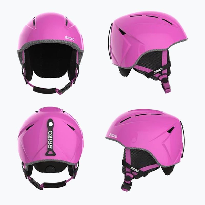Kids' ski helmet Briko Makalu Jr shiny pink/white