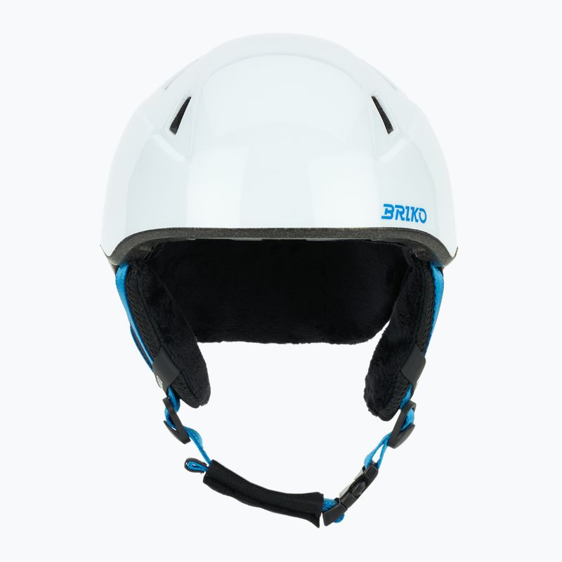 Children's ski helmet Briko Makalu Jr shiny white/lochmara blue 2