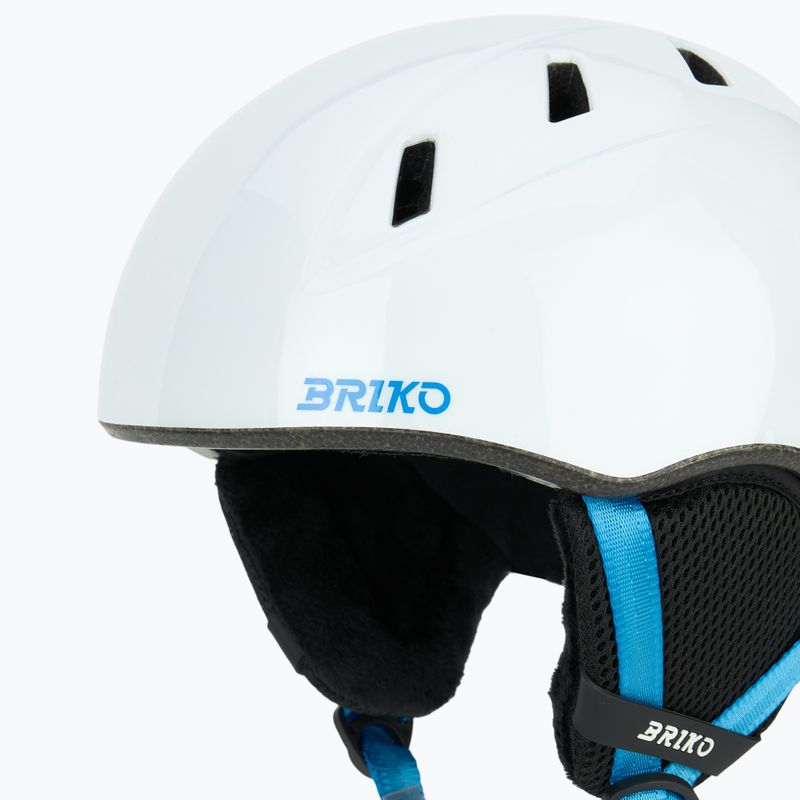 Children's ski helmet Briko Makalu Jr shiny white/lochmara blue 7