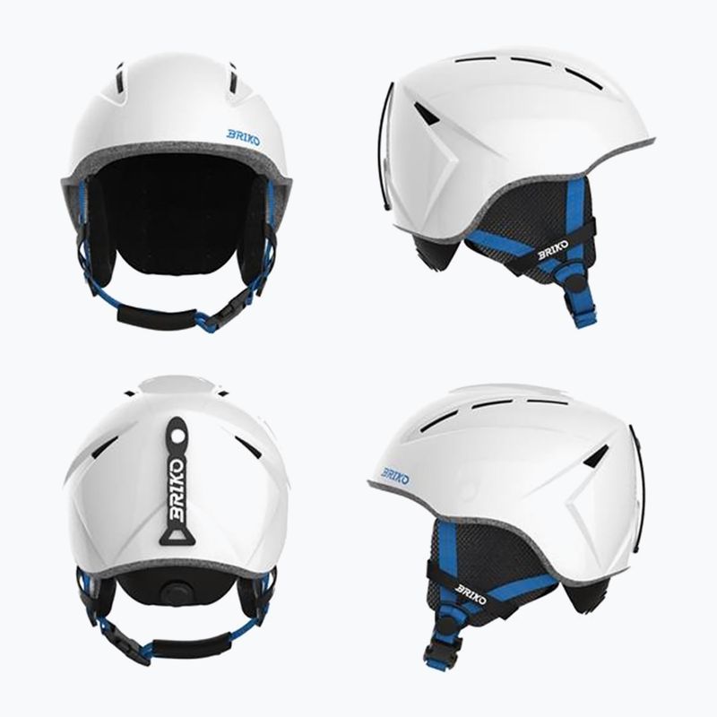 Children's ski helmet Briko Makalu Jr shiny white/lochmara blue