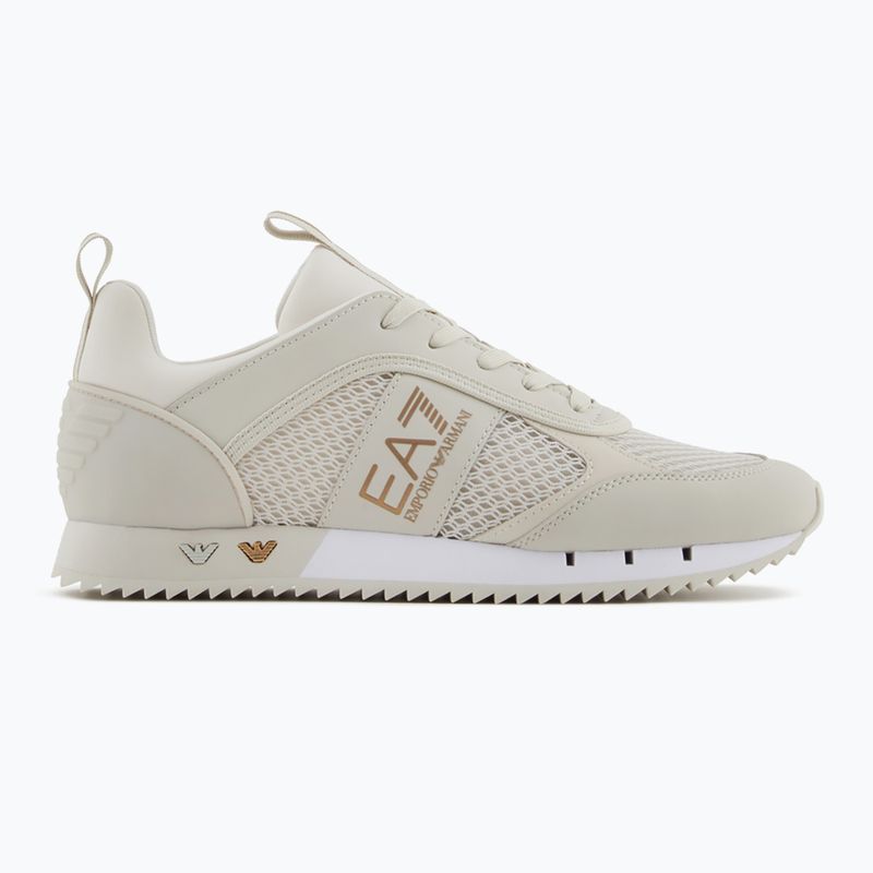 EA7 Emporio Armani Black & White Laces silver birch/gold shoes 8