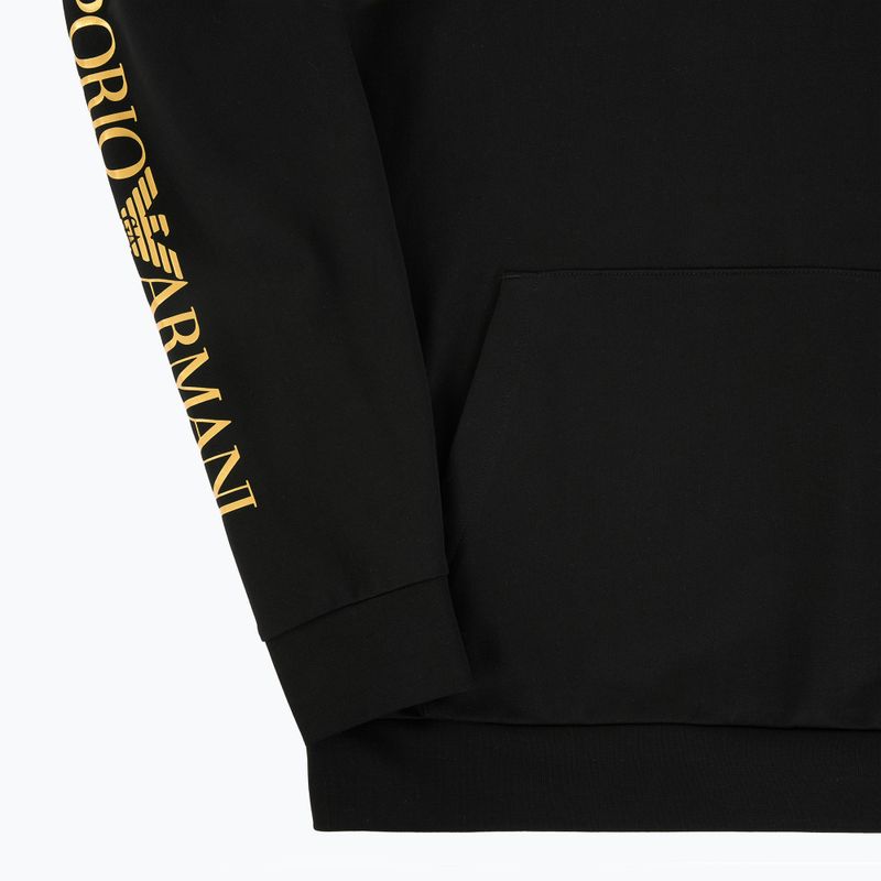 Men's sweatshirt Emporio Armani EA7 Train Logo Series Extended Logo Hoodie black / gold 3