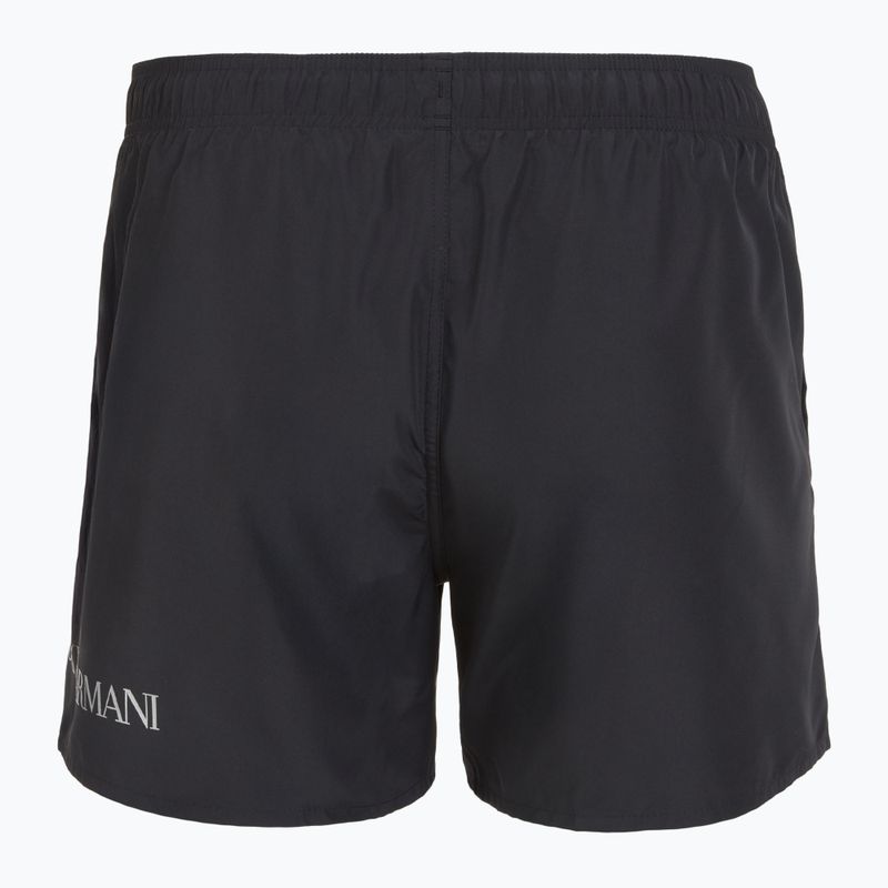 Men's EA7 Emporio Armani Extended Logo Boxer swim shorts black / silver 2
