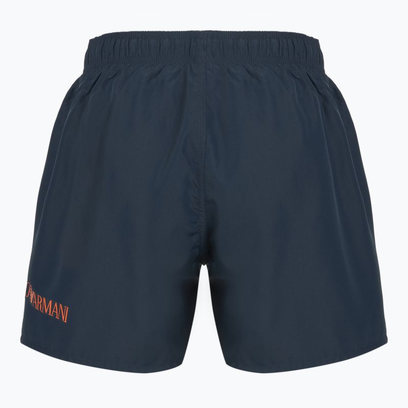 Men's EA7 Emporio Armani Extended Logo Boxer swim shorts armani blue / tangerine tango 2