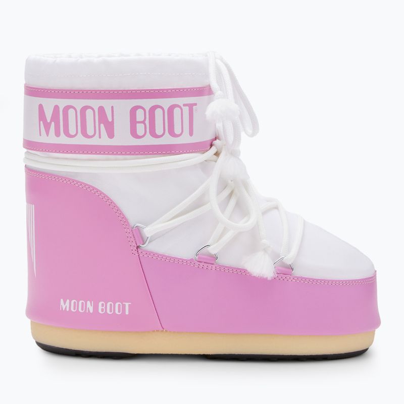 Women's Moon Boot Icon Low Nylon pink/white snow boots