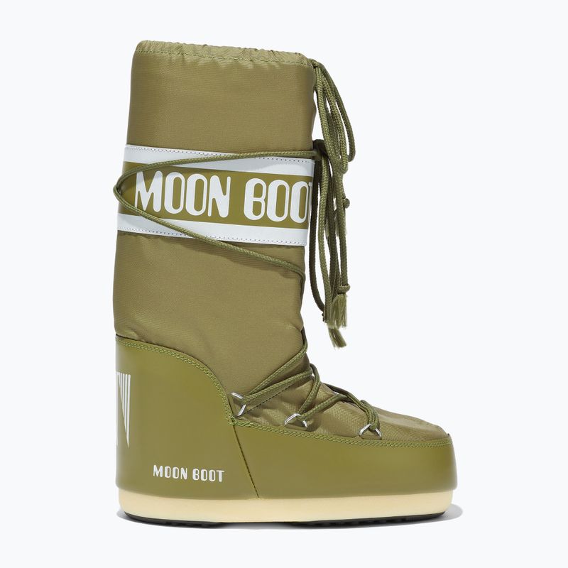 Women's Moon Boot Icon Nylon khaki snow boots 8