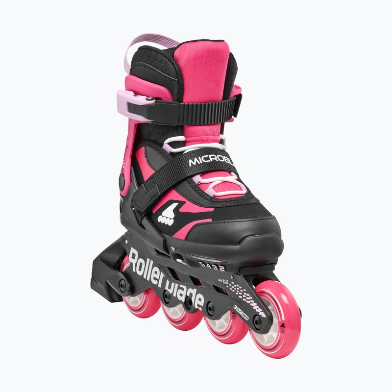 Children's roller skates with protectors Rollerblade Microblade Combo Jr black/pink 2