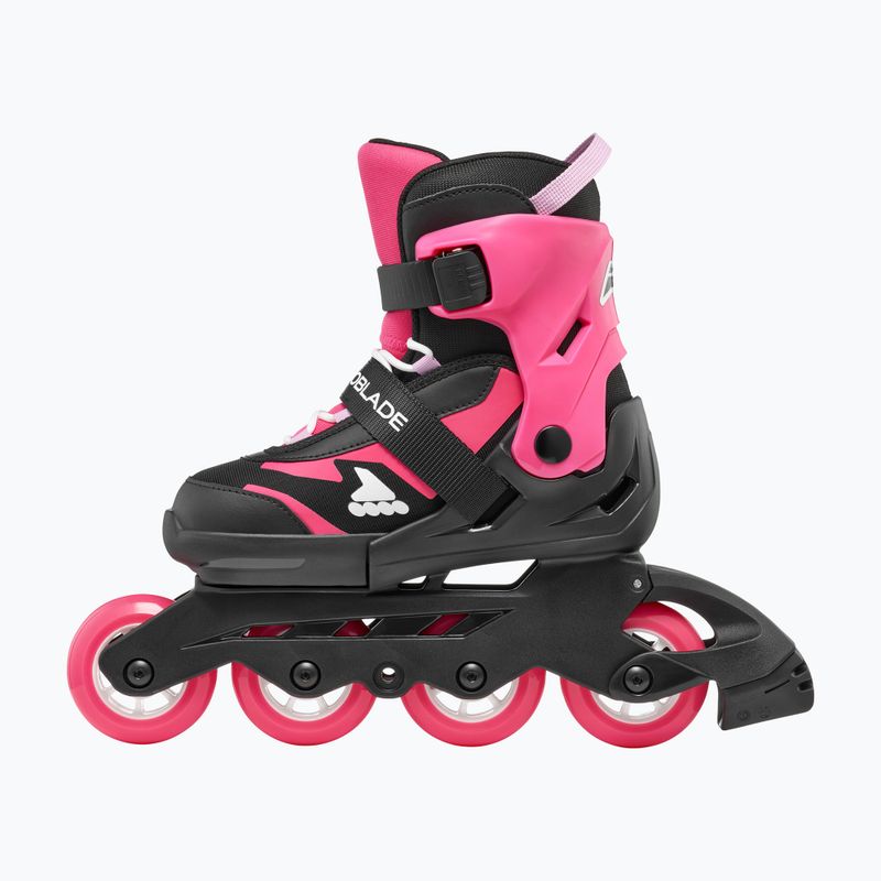 Children's roller skates with protectors Rollerblade Microblade Combo Jr black/pink 3