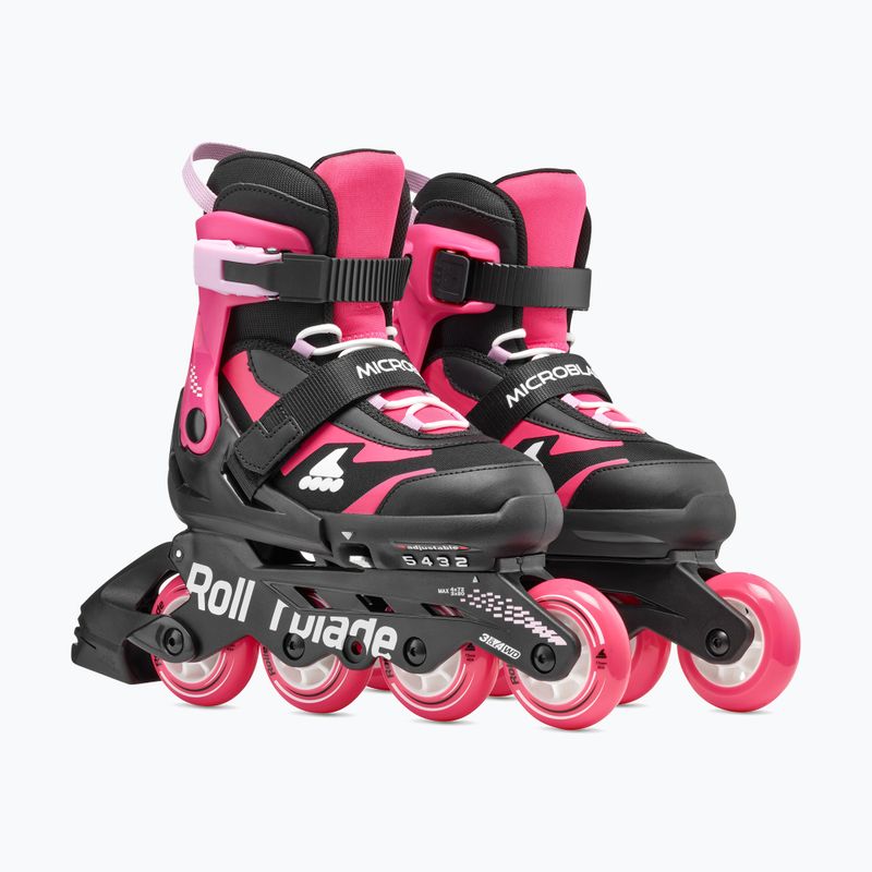 Children's roller skates with protectors Rollerblade Microblade Combo Jr black/pink 6